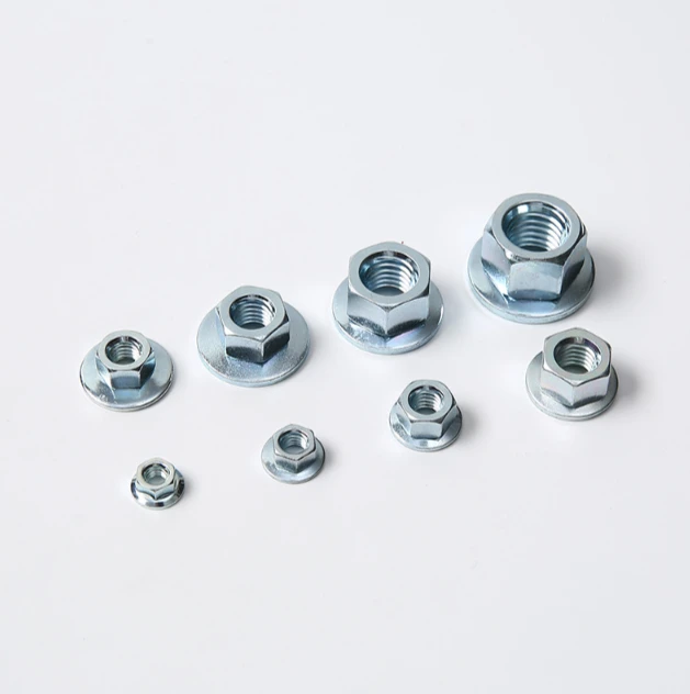 Carbon Steel Blue-White Zinc Flange Nut Without Serrations DIN 6923 / GB/T 6177.1 best